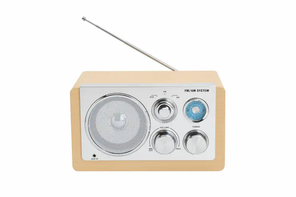 Radio analógica AM/FM Denver con entrada auxiliar Lightwood | TR-63LW